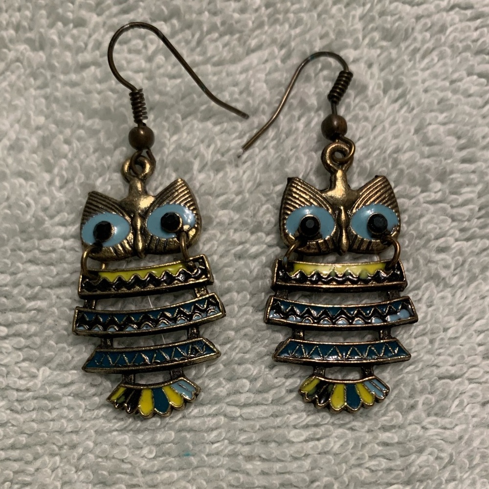 Metal Owl Earrings